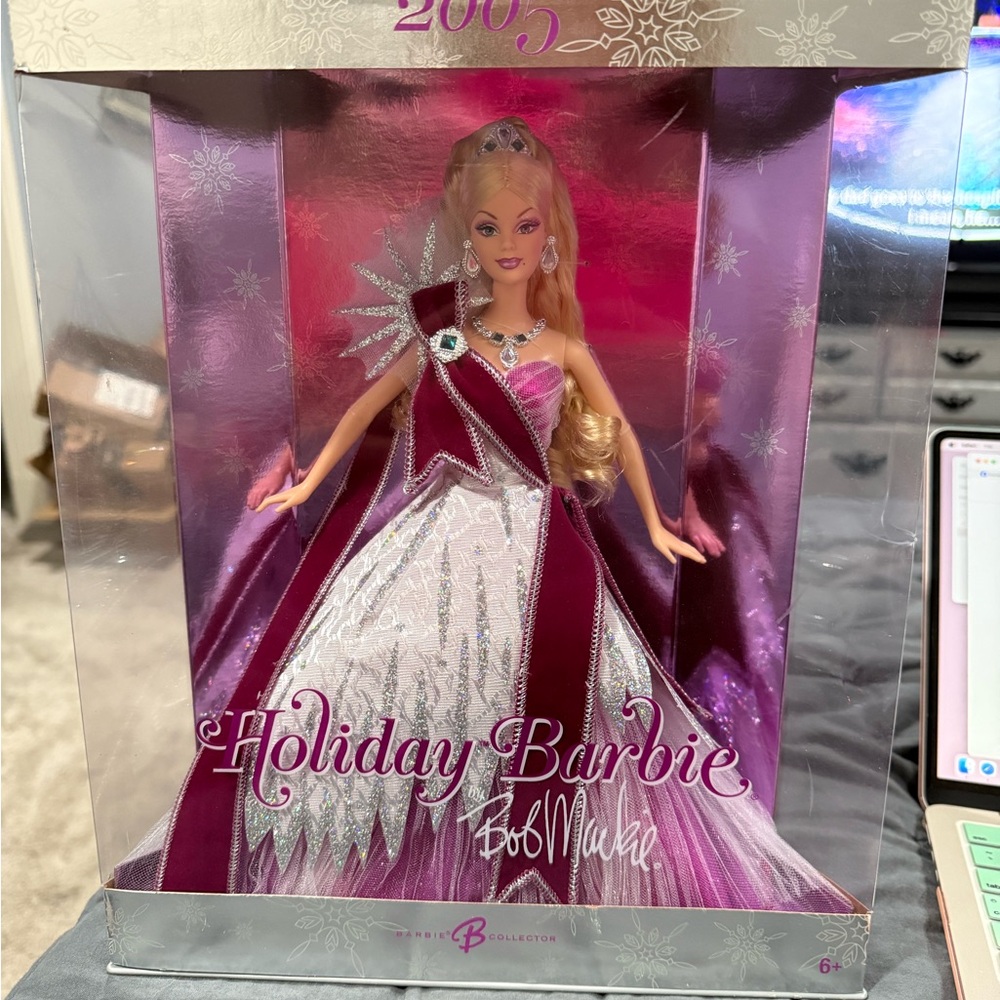 Barbie Holiday Doll with Pink and White Gown